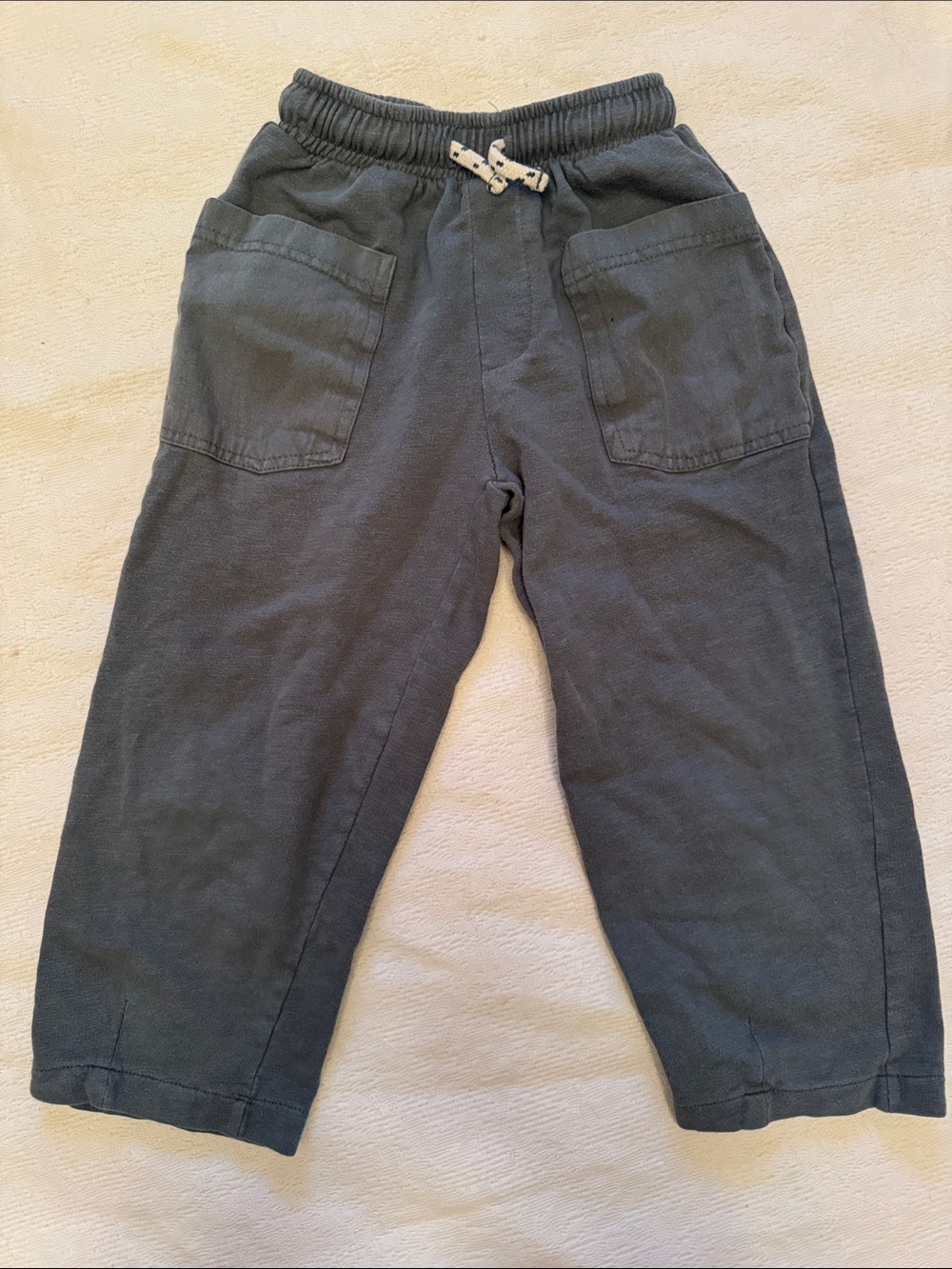 Zara Kids Boys Blue Gray Elastic-Waist cotton Joggers with pocket detail